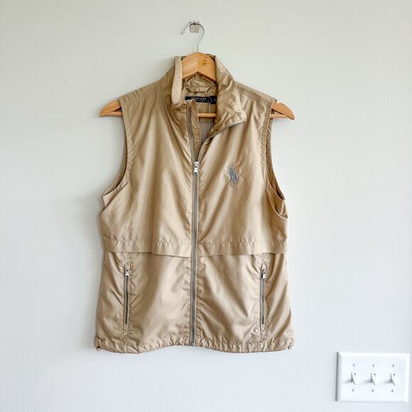 Polo Golf Jackets & Blazers - Polo Golf Ralph Lauren Oversized Logo Zip Up Vest Tan